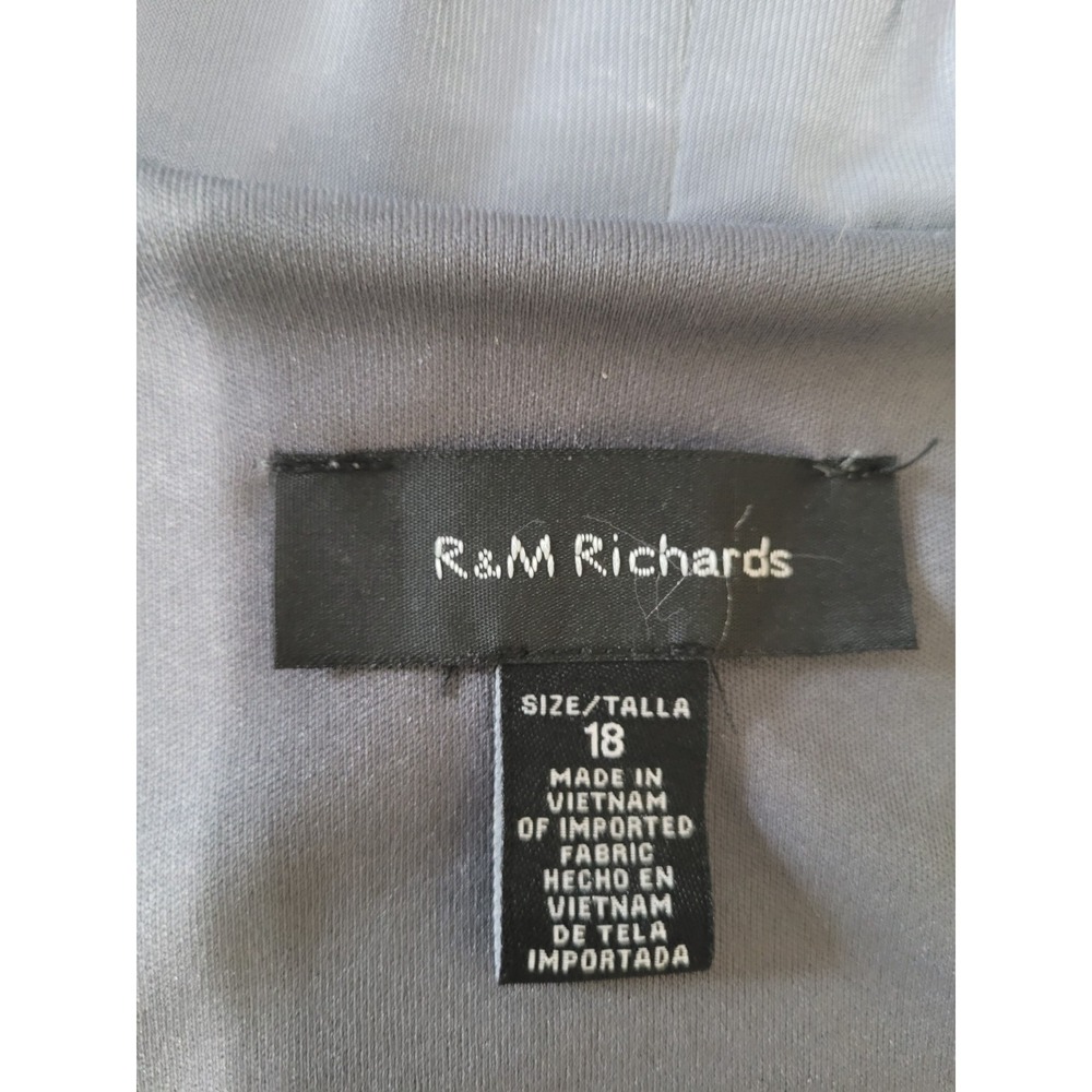 R&M Richards Shrug Top Womens Size 18 Gray Sparkle Sequin Layered Shirt Stretch - Picture 13 of 14